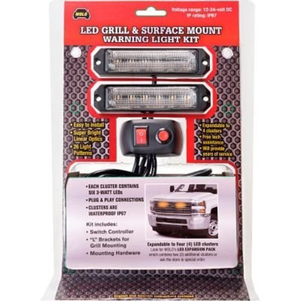 Wolo® LED Grill And Surface Mount LED Light Kit, Amber - 8010-R, Wolo, Mfr#: 8010-R